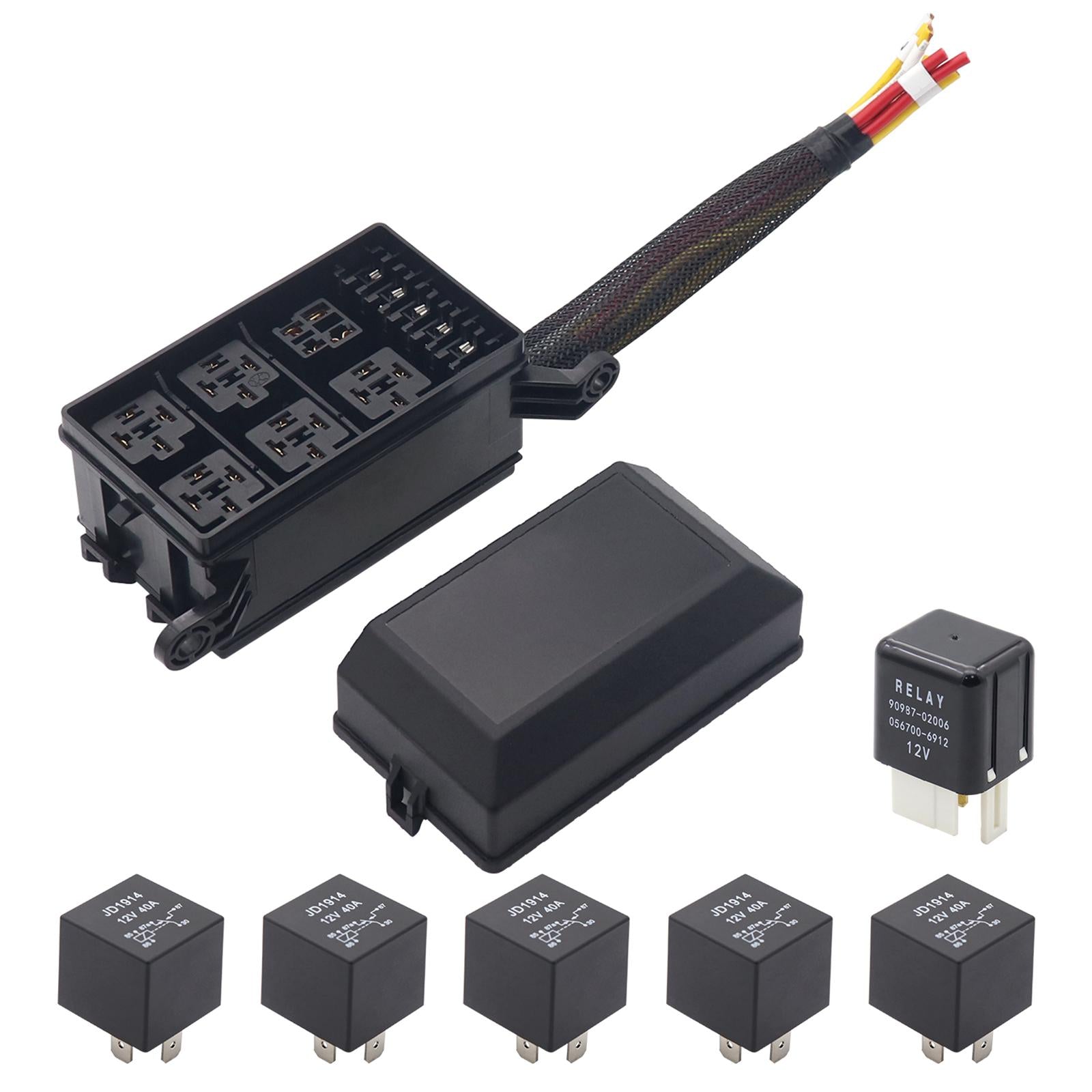12V Fuse and Relay Box Kit Supplies Prewired Relay Box for Car Auto