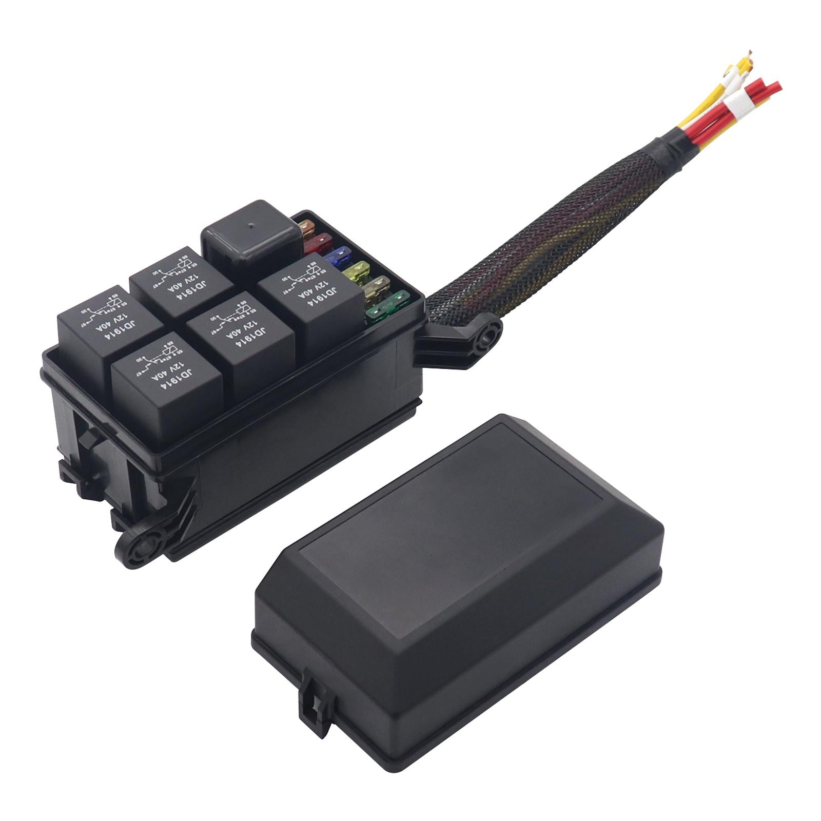 12V Fuse and Relay Box Kit Supplies Prewired Relay Box for Car Auto