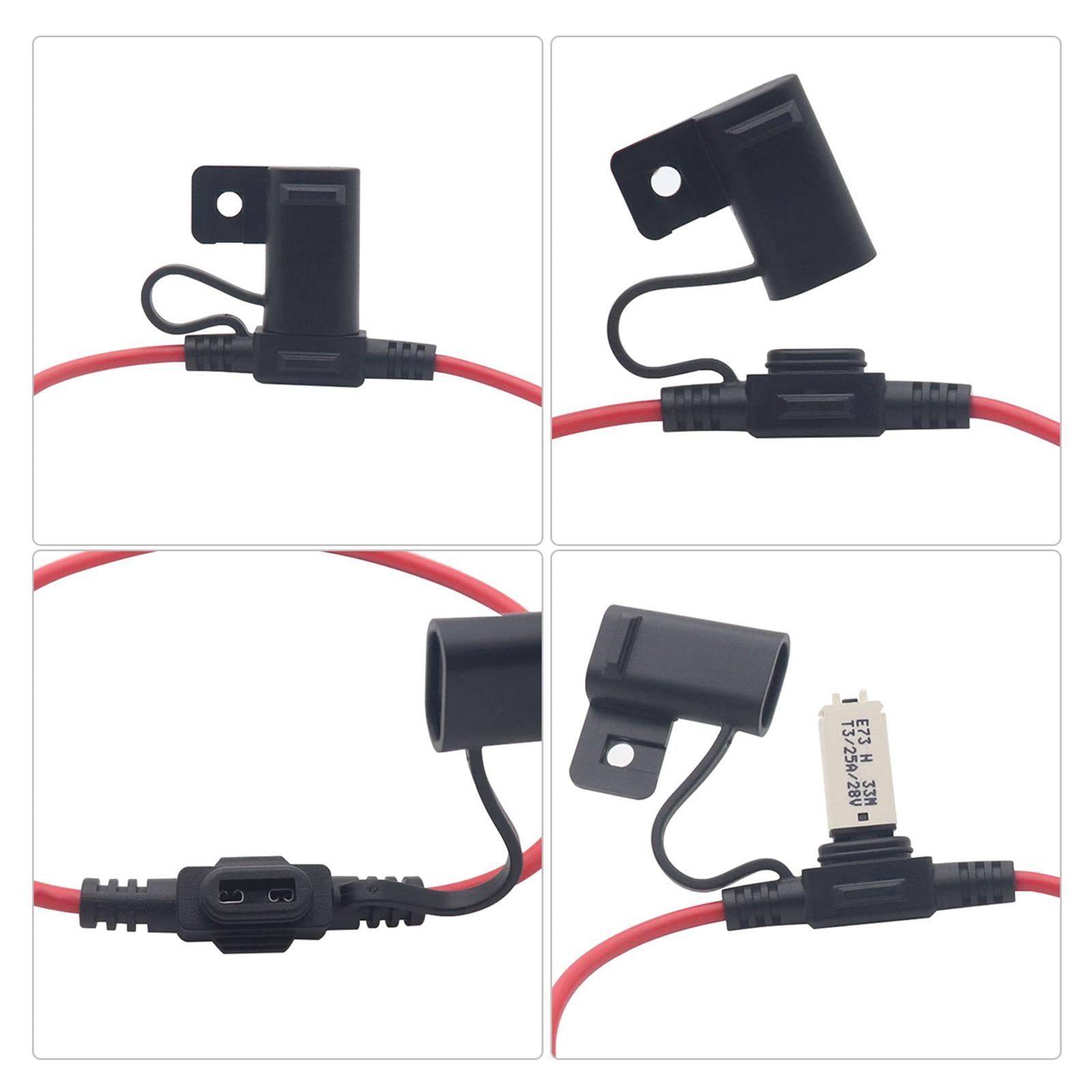 Inline Fuse Holder Durable Accessory Waterproof for ATV Automotive Boat black