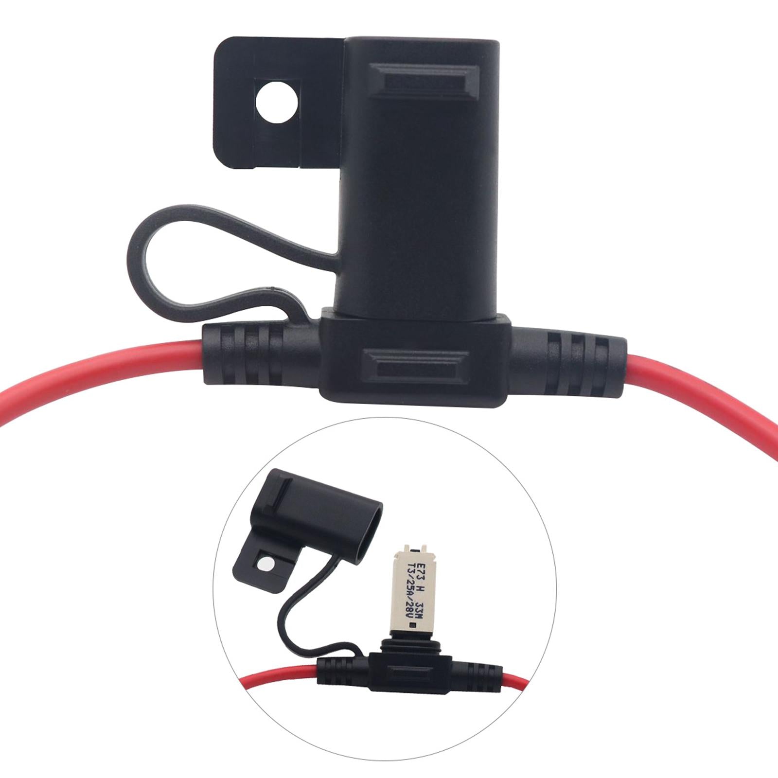 Inline Fuse Holder Durable Accessory Waterproof for ATV Automotive Boat black