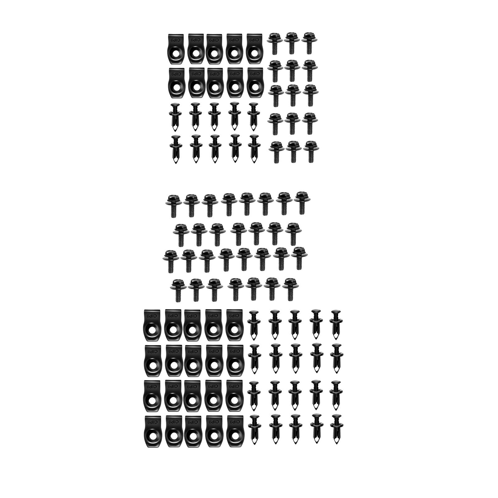Car Body Bolts Body Fenders Bumper Hood Panel Bumper Clips 35pcs 15cmx10cm