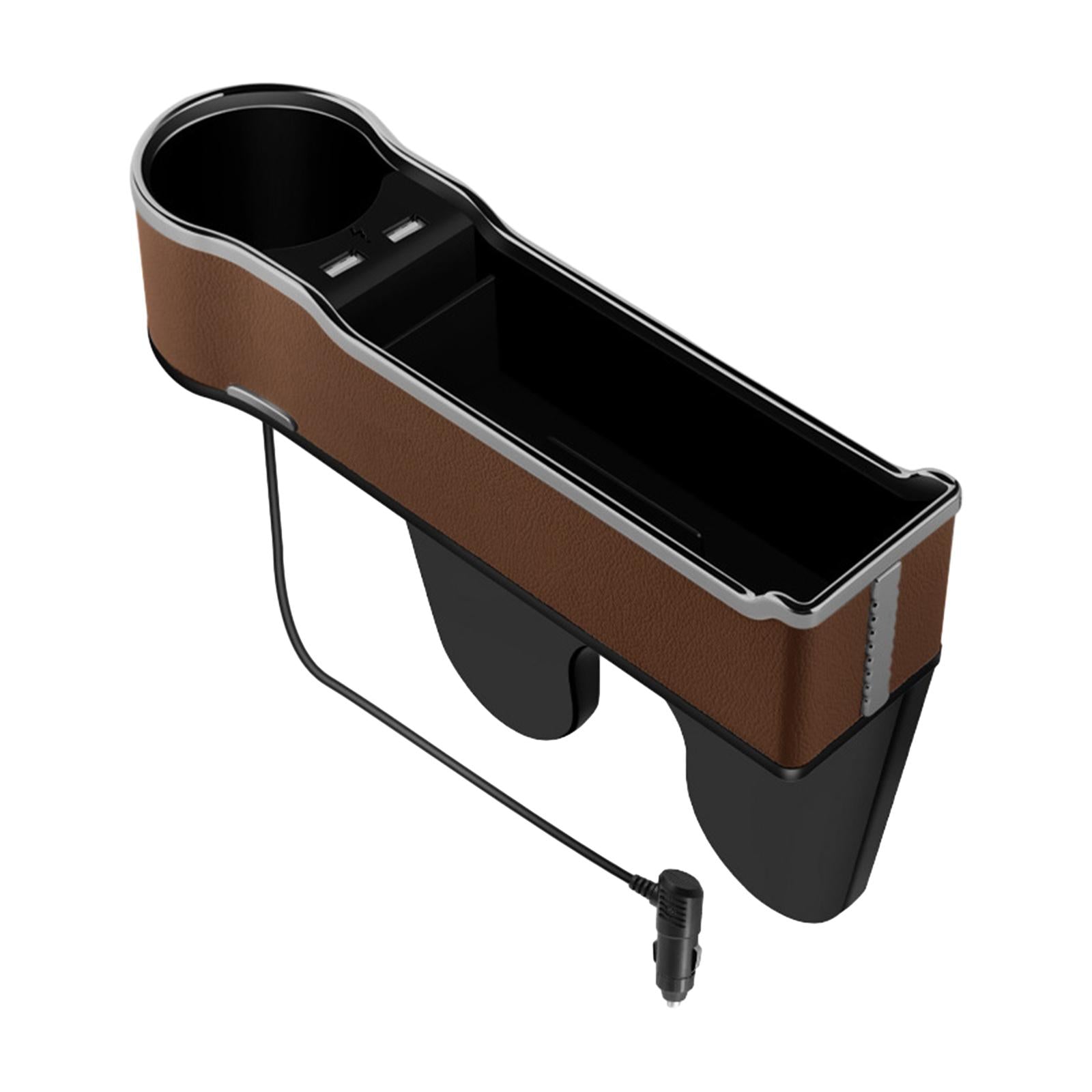Car Seat Organizer Front Seat Cup Holder Car Seat Gaps Filler Organizer Brown