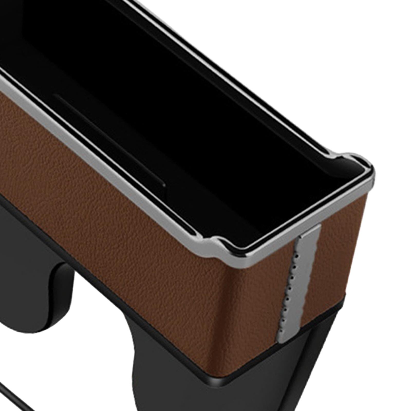 Car Seat Organizer Front Seat Cup Holder Car Seat Gaps Filler Organizer Brown