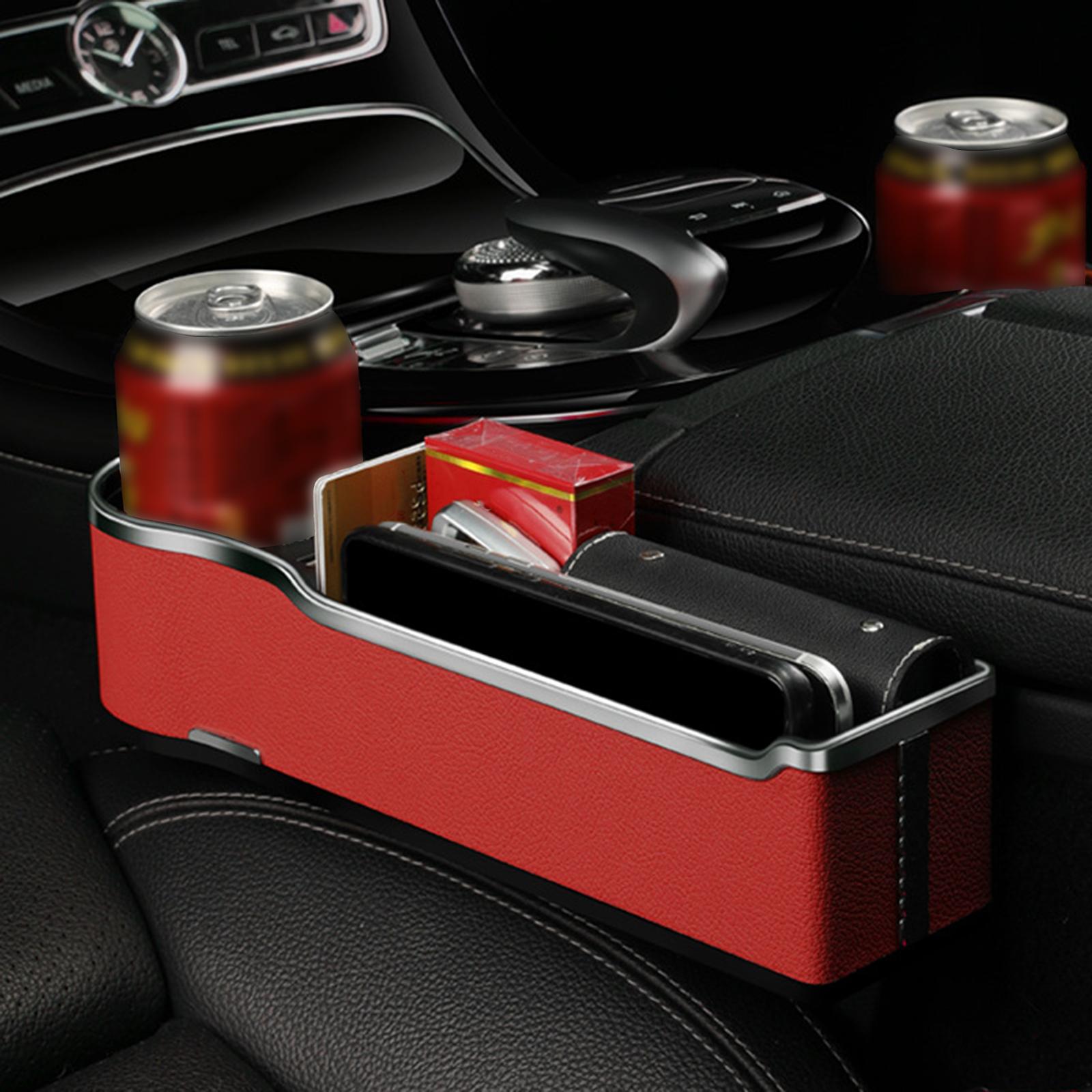 Car Seat Organizer Front Seat Cup Holder Car Seat Gaps Filler Organizer Red