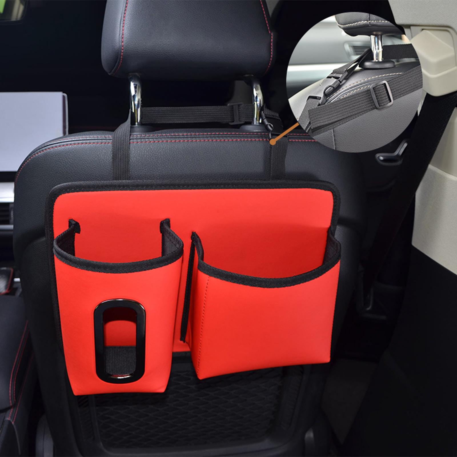 Car Backseat Organizer Hanging Car Back Seat Organizer for Bottles Toys Red