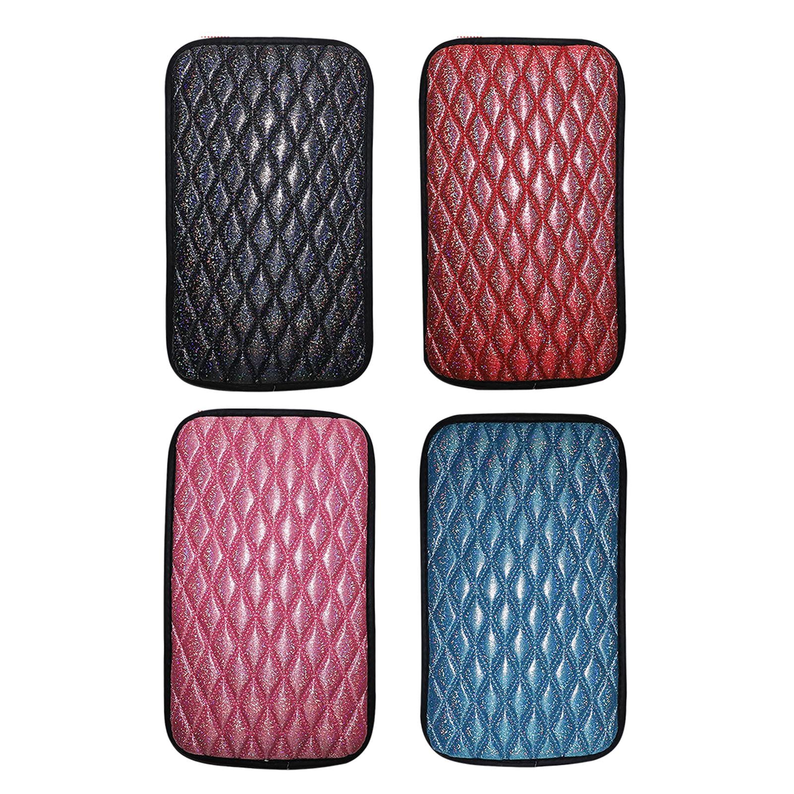 Car Armrest Pad Covers Center Console Truck Breathable Glitter Decorative Black