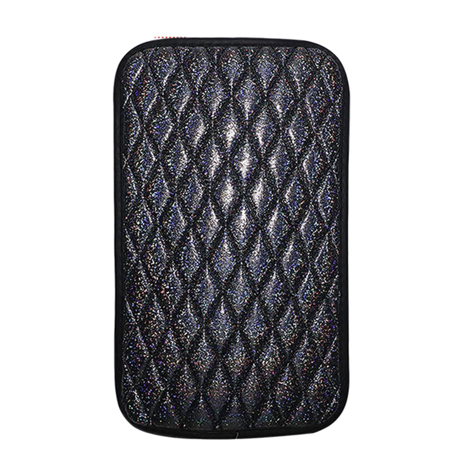 Car Armrest Pad Covers Center Console Truck Breathable Glitter Decorative Black
