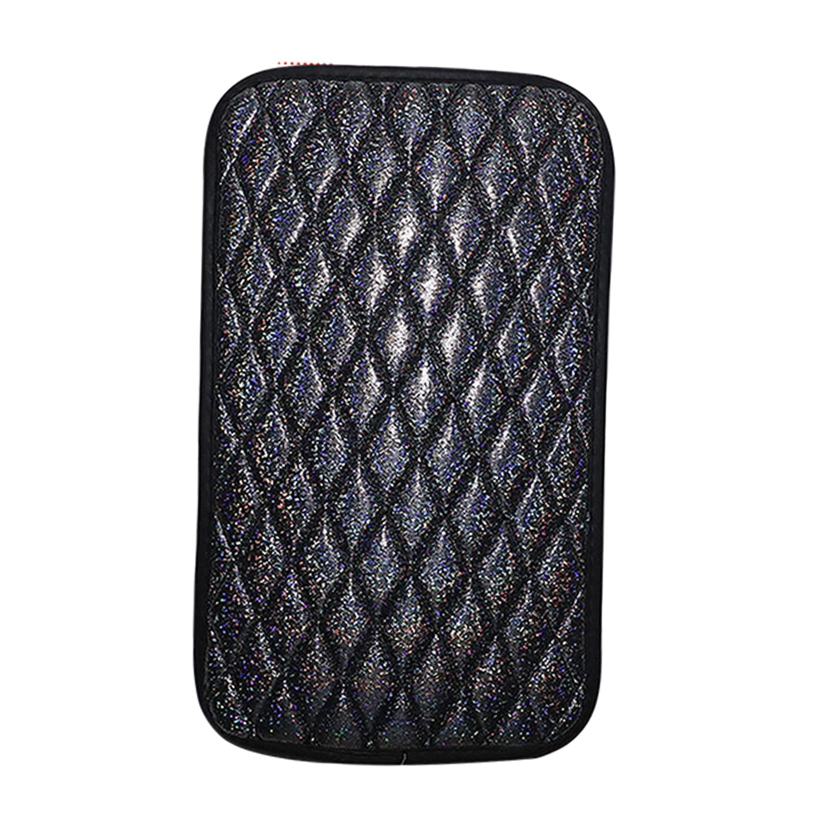 Car Armrest Pad Covers Center Console Truck Breathable Glitter Decorative Black