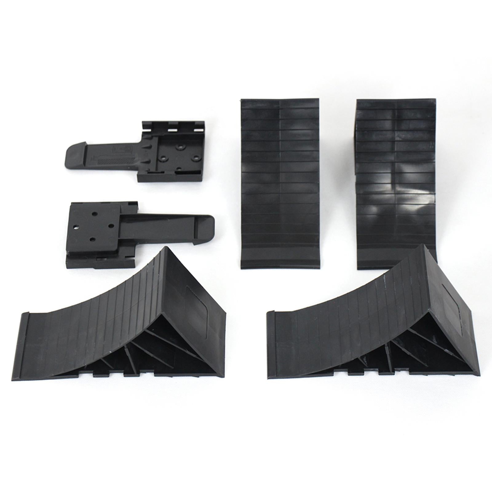 2 Pieces Wheel Chocks Replaces Rubber Wheel Chocks for Car Auto Trailer 22x9x11cm black
