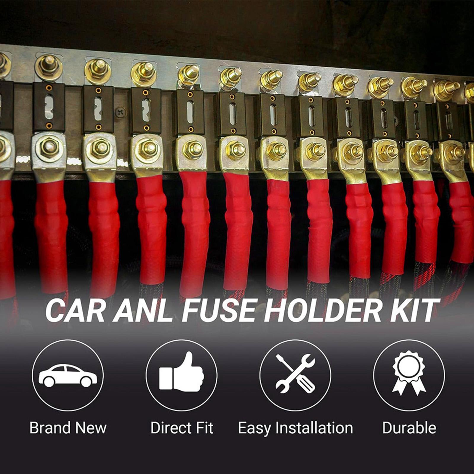 3Pcs Anl Fuse with Fuses Holders Boat Automotive Replacement Anl Fuse Holder 120A