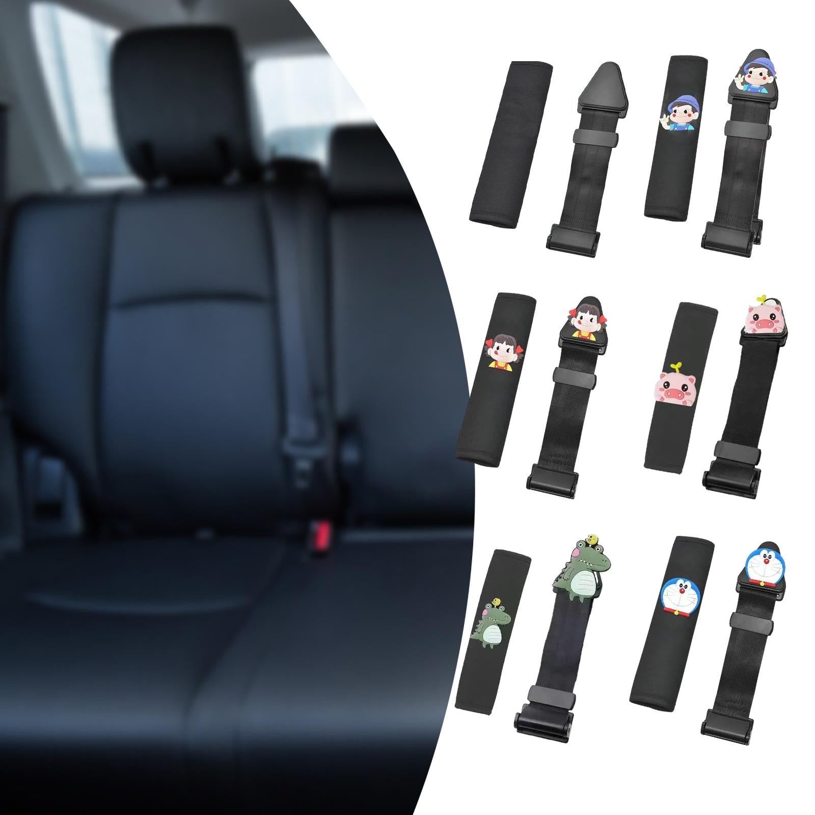 Seat Belt Adjuster Improve Driving Comfort Auto Shoulder Neck Strap Adjuster black