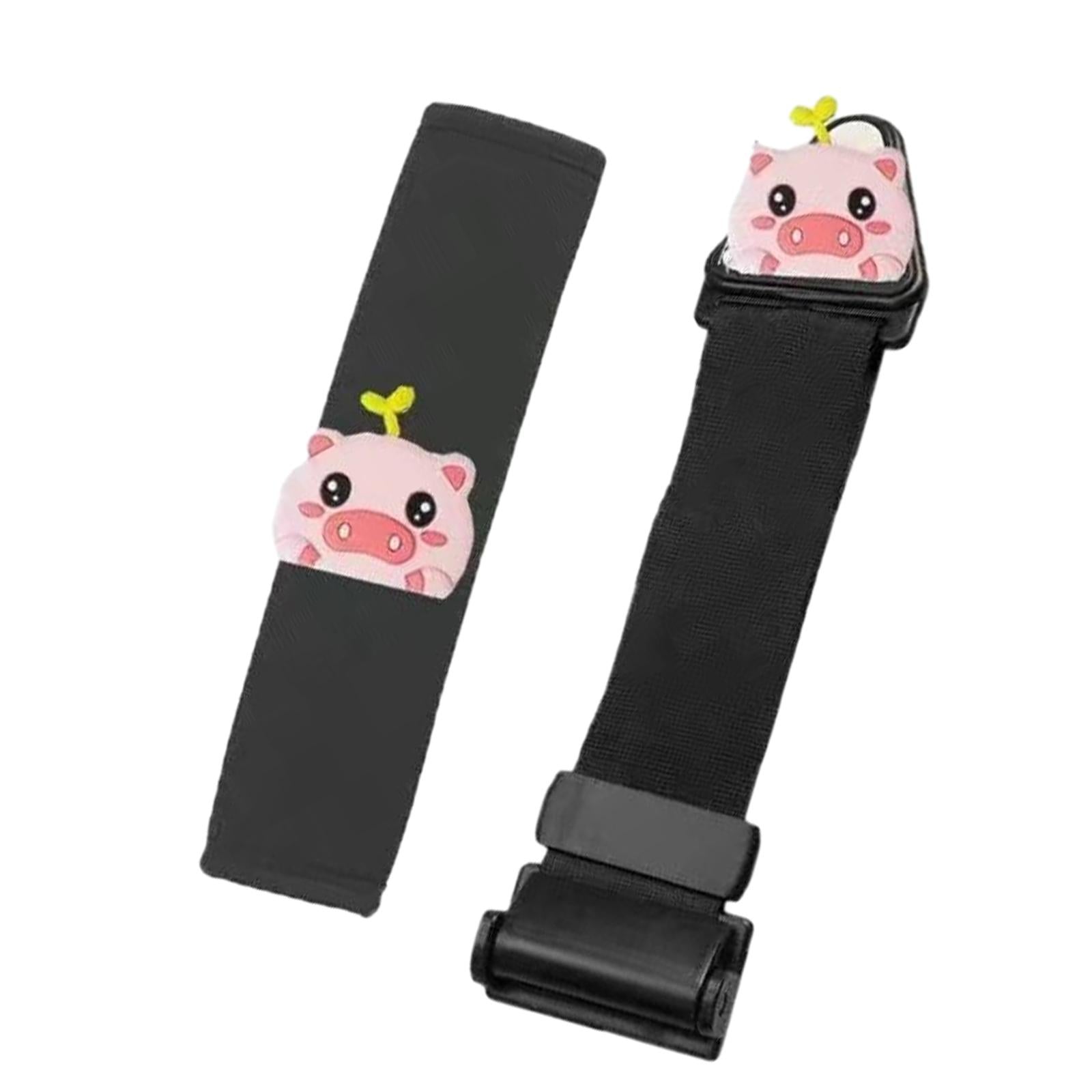 Seat Belt Adjuster Improve Driving Comfort Auto Shoulder Neck Strap Adjuster black piggy