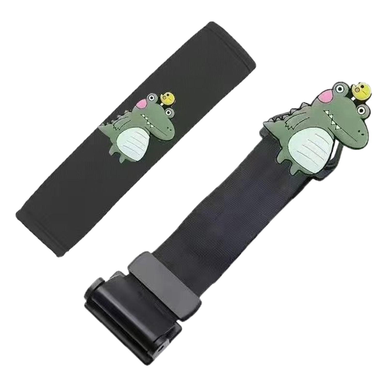 Seat Belt Adjuster Improve Driving Comfort Auto Shoulder Neck Strap Adjuster black dinosaur