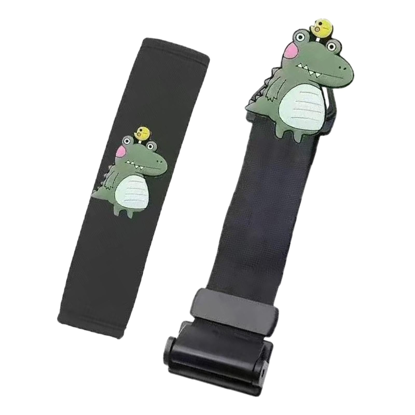 Seat Belt Adjuster Improve Driving Comfort Auto Shoulder Neck Strap Adjuster black dinosaur