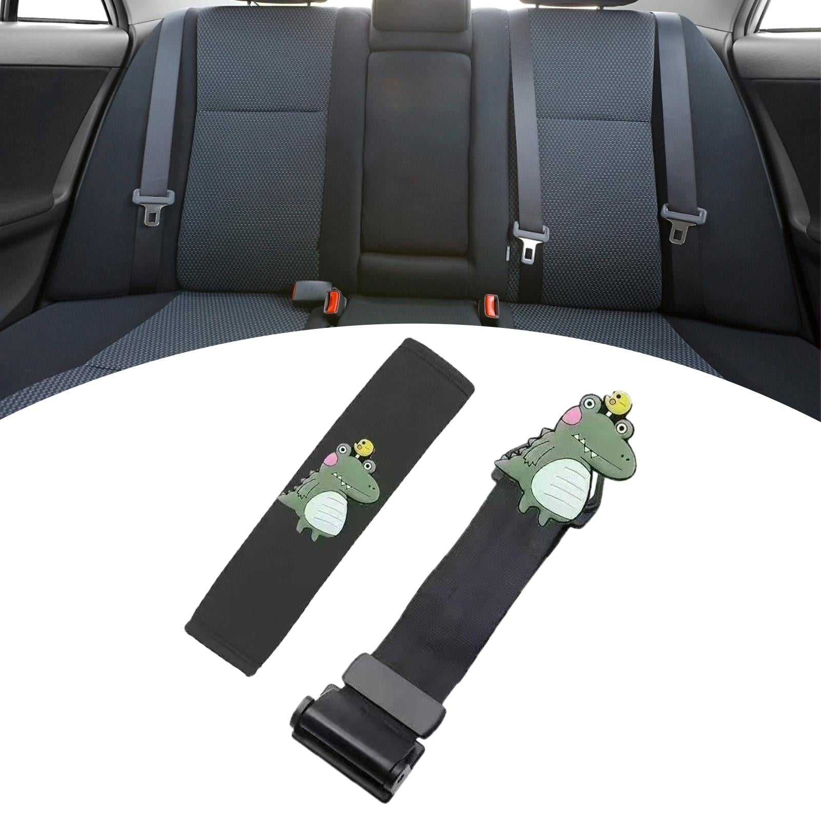 Seat Belt Adjuster Improve Driving Comfort Auto Shoulder Neck Strap Adjuster black dinosaur