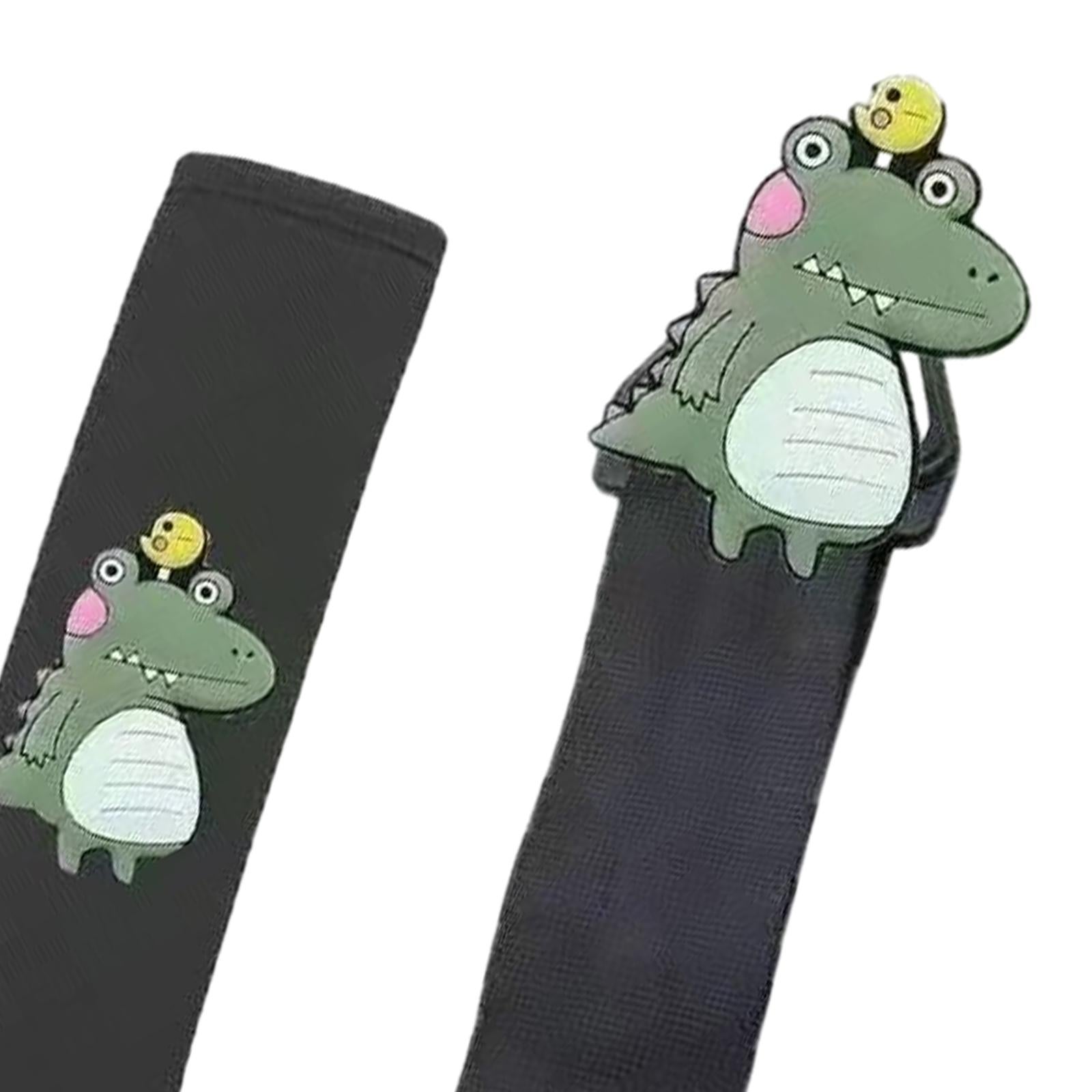 Seat Belt Adjuster Improve Driving Comfort Auto Shoulder Neck Strap Adjuster black dinosaur