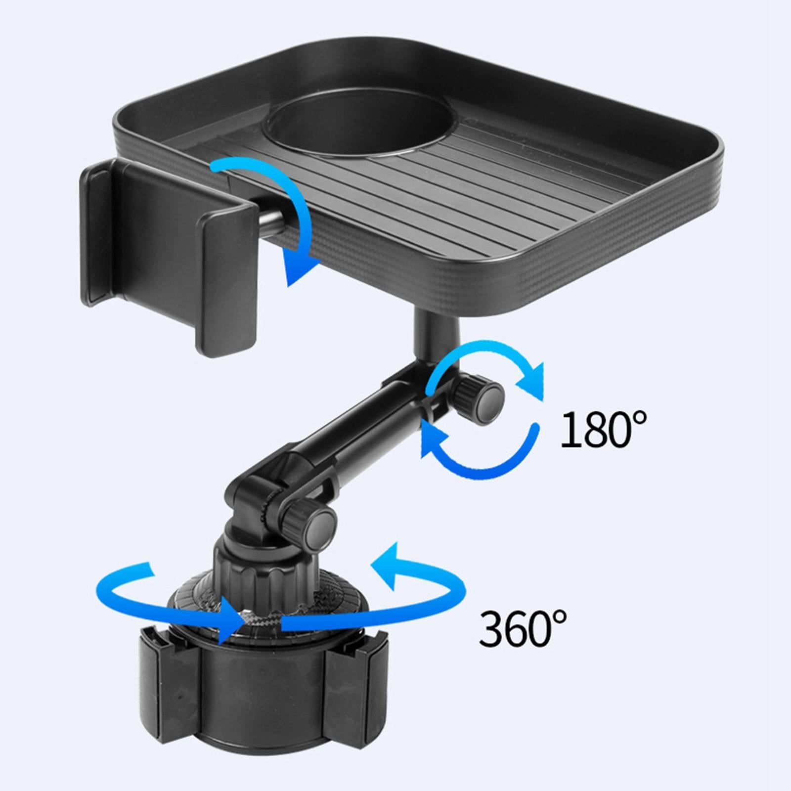 Car Cup Holder Expander Multipurpose 360° Rotating Food Table Tray