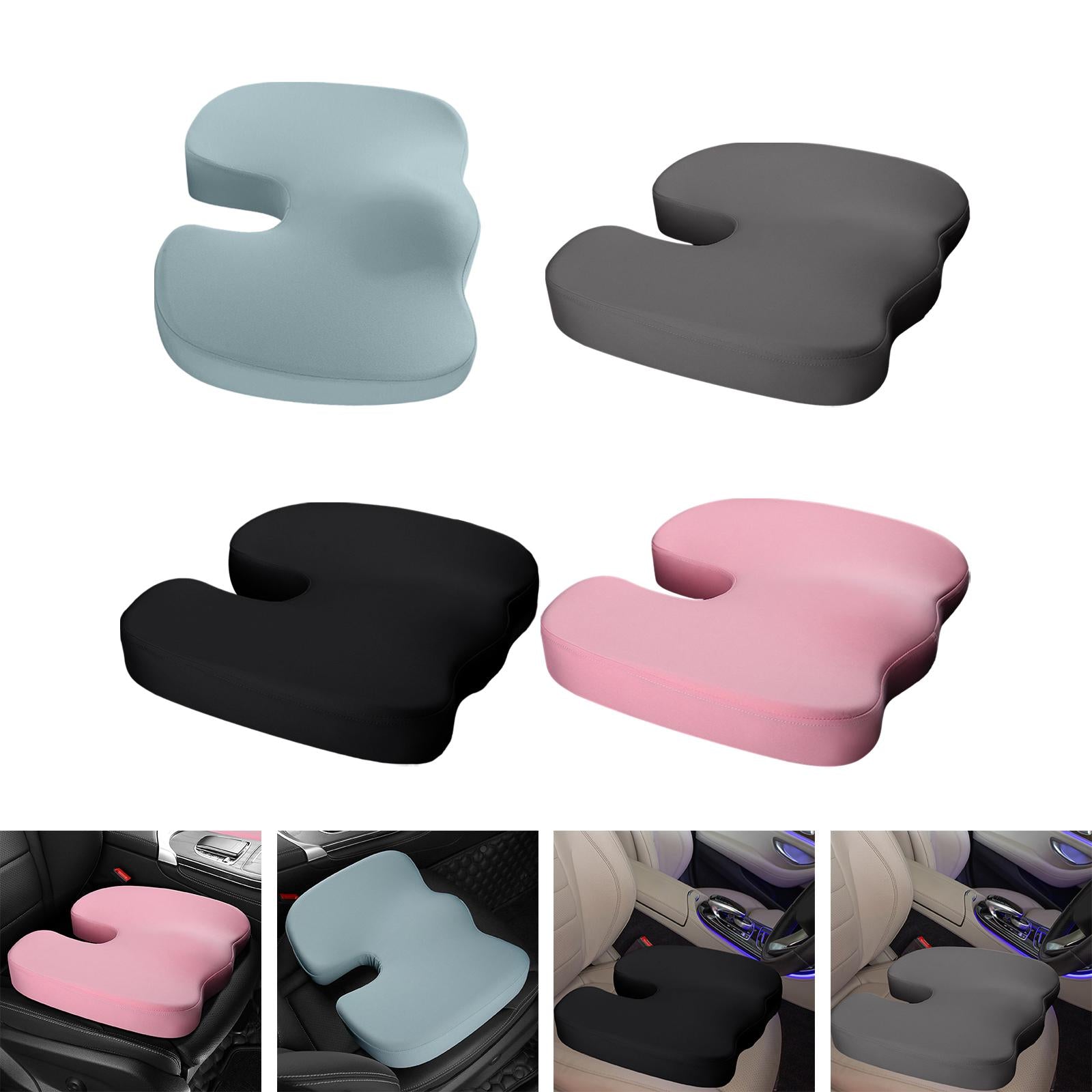 Memory Foam Seat Cushion Ergonomic Soft Chair Pad for Driving Home Cars Blue
