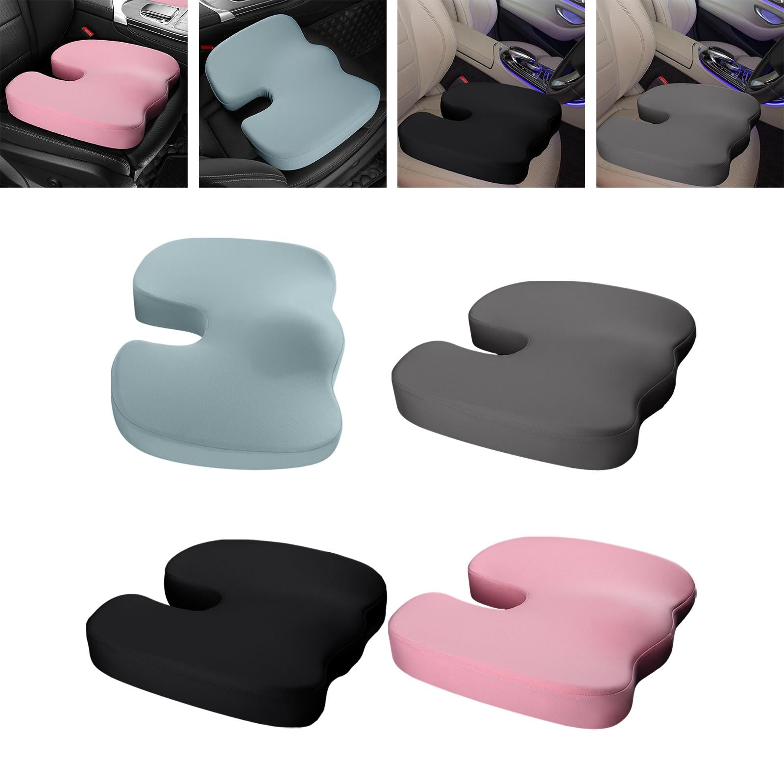 Memory Foam Seat Cushion Ergonomic Soft Chair Pad for Driving Home Cars Blue