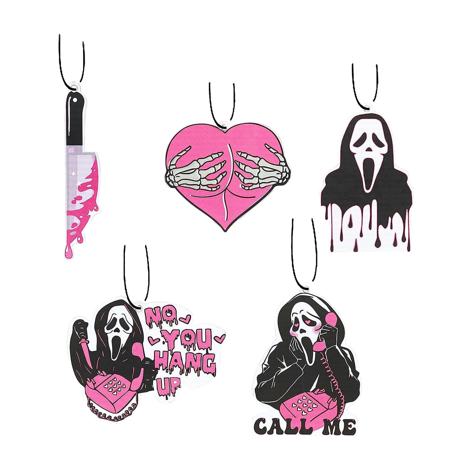 5 Pieces Halloween Hanging Ornaments Car Rear View Mirror Hanging Pendants