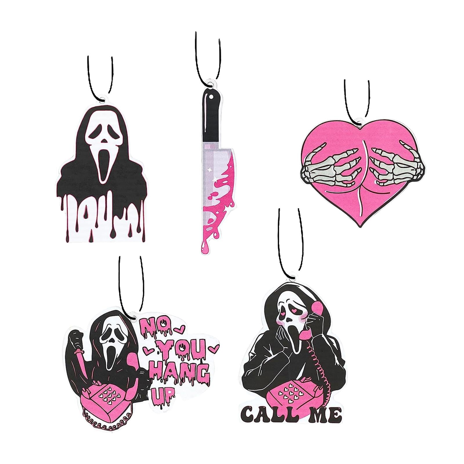 5 Pieces Halloween Hanging Ornaments Car Rear View Mirror Hanging Pendants