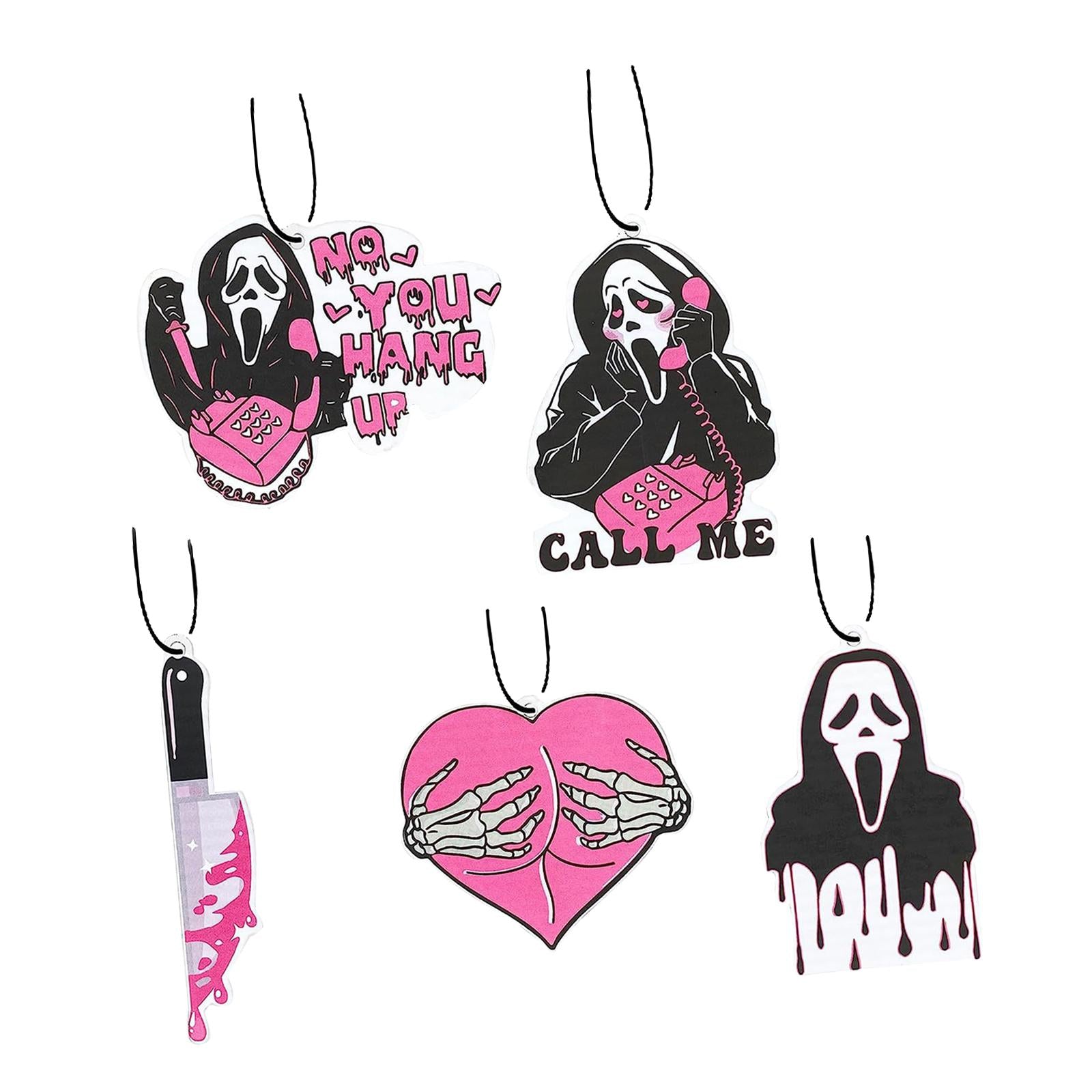 5 Pieces Halloween Hanging Ornaments Car Rear View Mirror Hanging Pendants