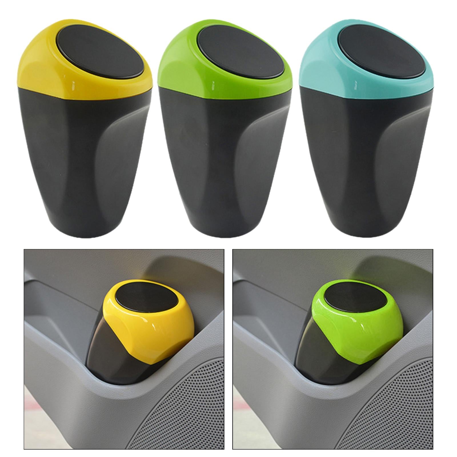 Car Dustbin Mini Garbage Bin with Press Cover for Dinning Room Durable Yellow
