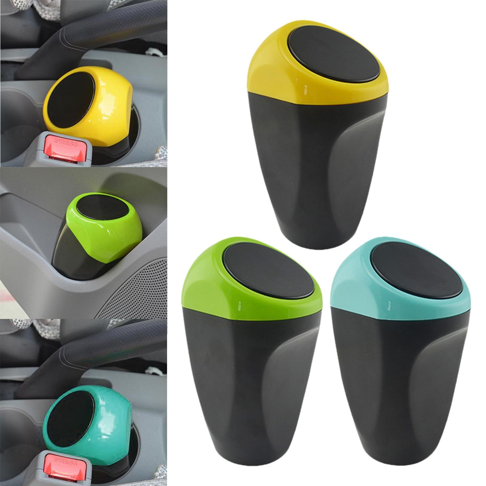 Car Dustbin Mini Garbage Bin with Press Cover for Dinning Room Durable Yellow