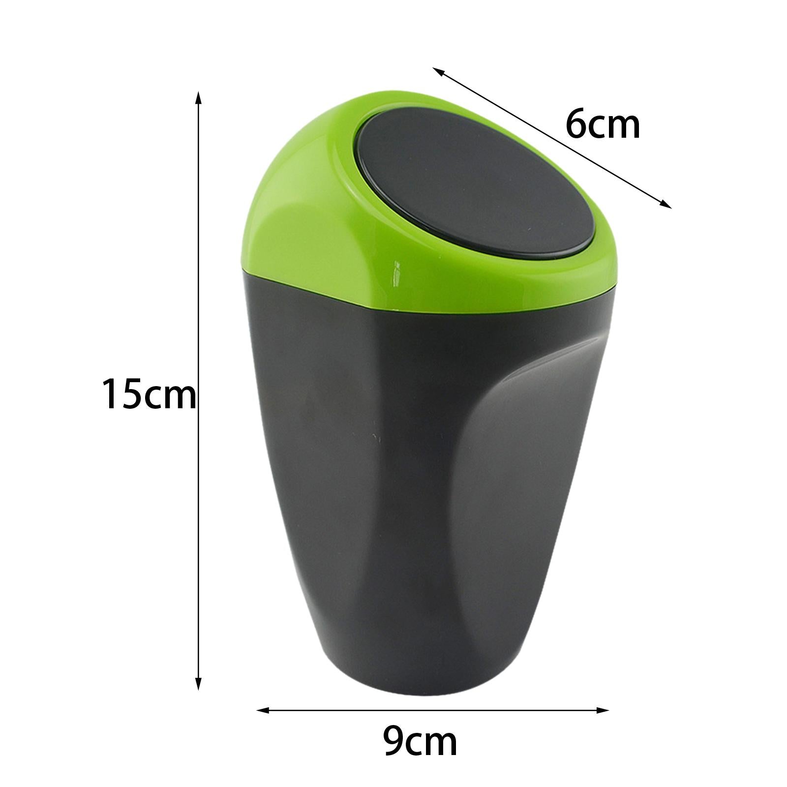 Car Dustbin Mini Garbage Bin with Press Cover for Dinning Room Durable Green