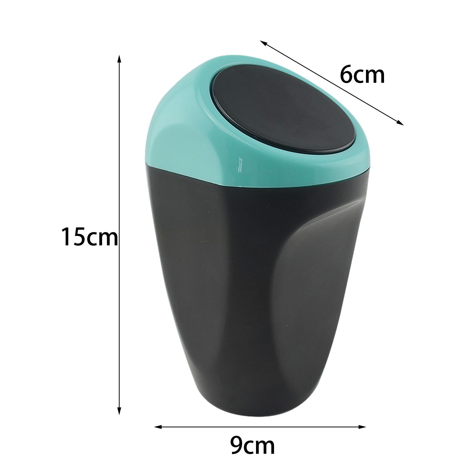 Car Dustbin Mini Garbage Bin with Press Cover for Dinning Room Durable Lake Blue