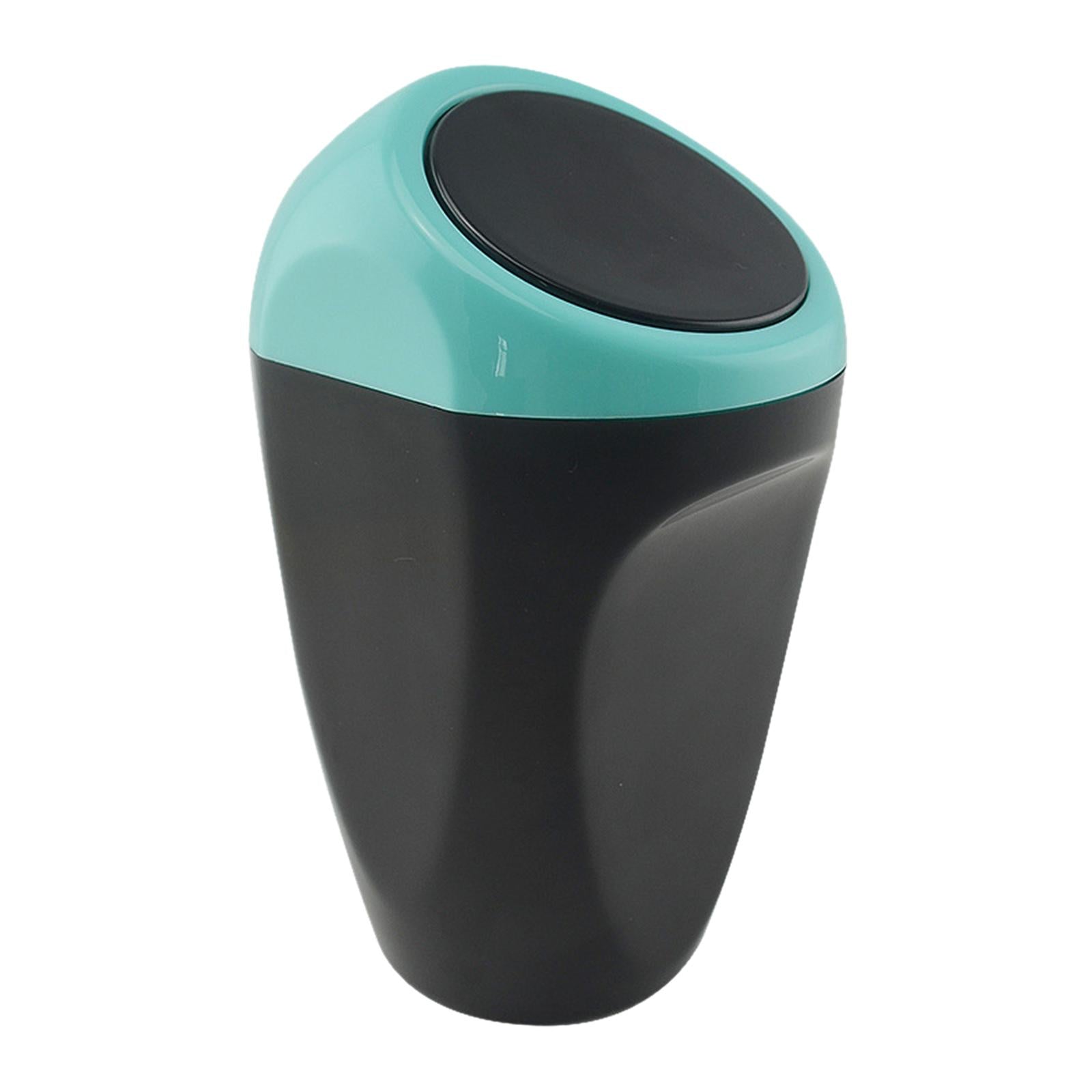 Car Dustbin Mini Garbage Bin with Press Cover for Dinning Room Durable Lake Blue