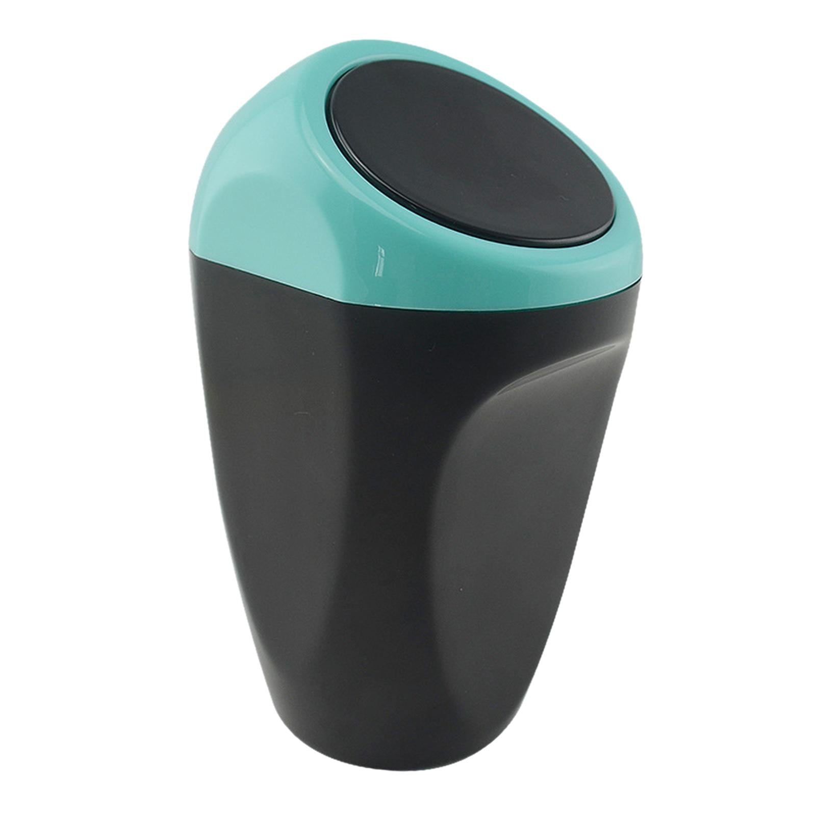 Car Dustbin Mini Garbage Bin with Press Cover for Dinning Room Durable Lake Blue