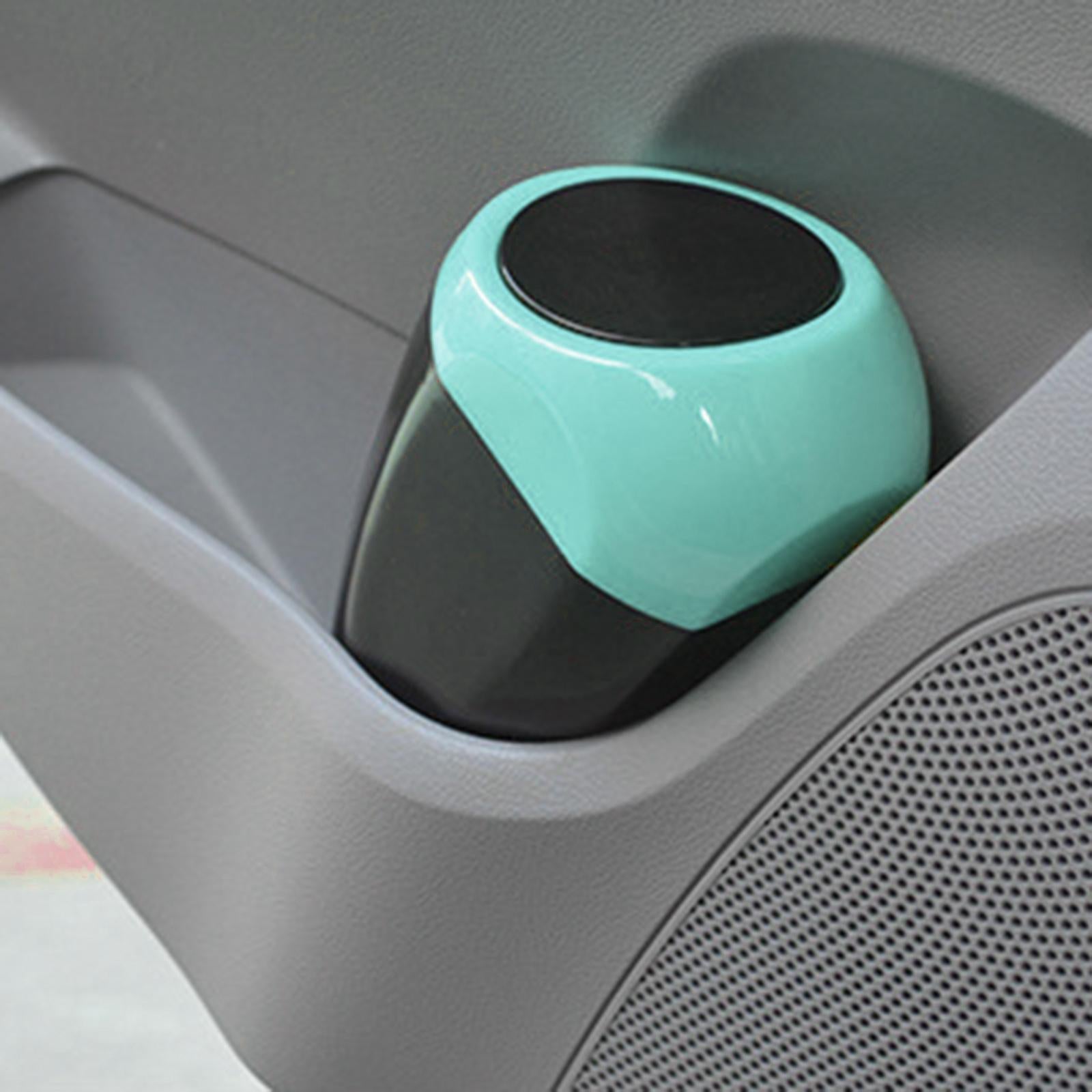 Car Dustbin Mini Garbage Bin with Press Cover for Dinning Room Durable Lake Blue