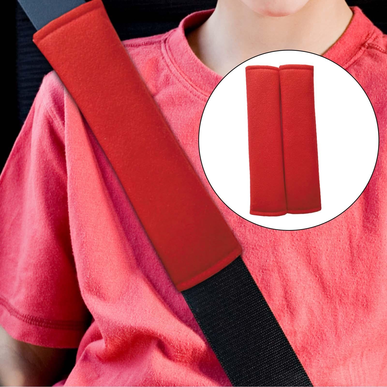 2Pcs Car Safety Belt Strap Shoulder Pad for Automobile Camera Golf Bags Red