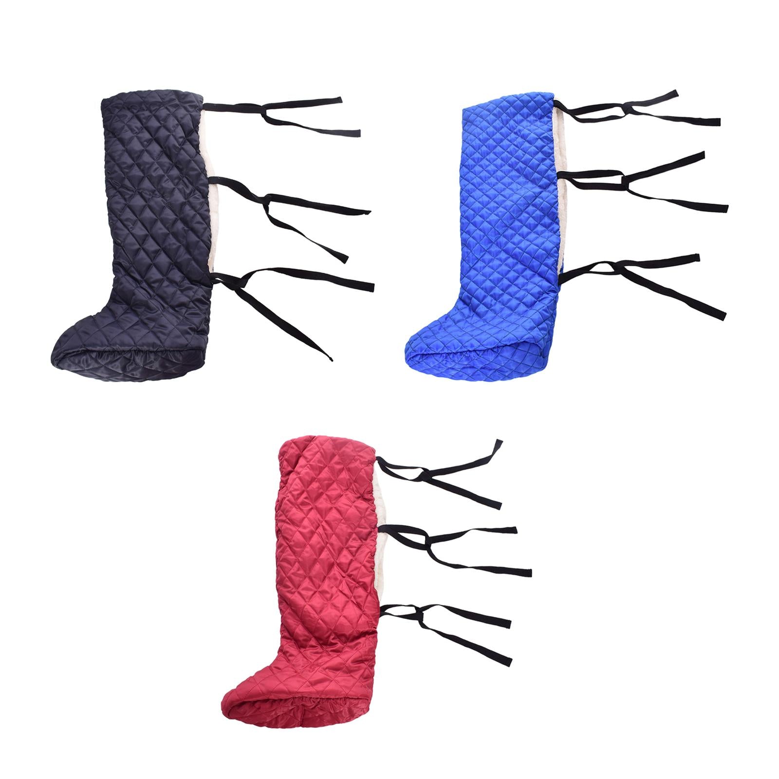 Plaster Warm Leg Cover Protective Soft Plush Thick Leg Foot Warmer Protector Dark Blue