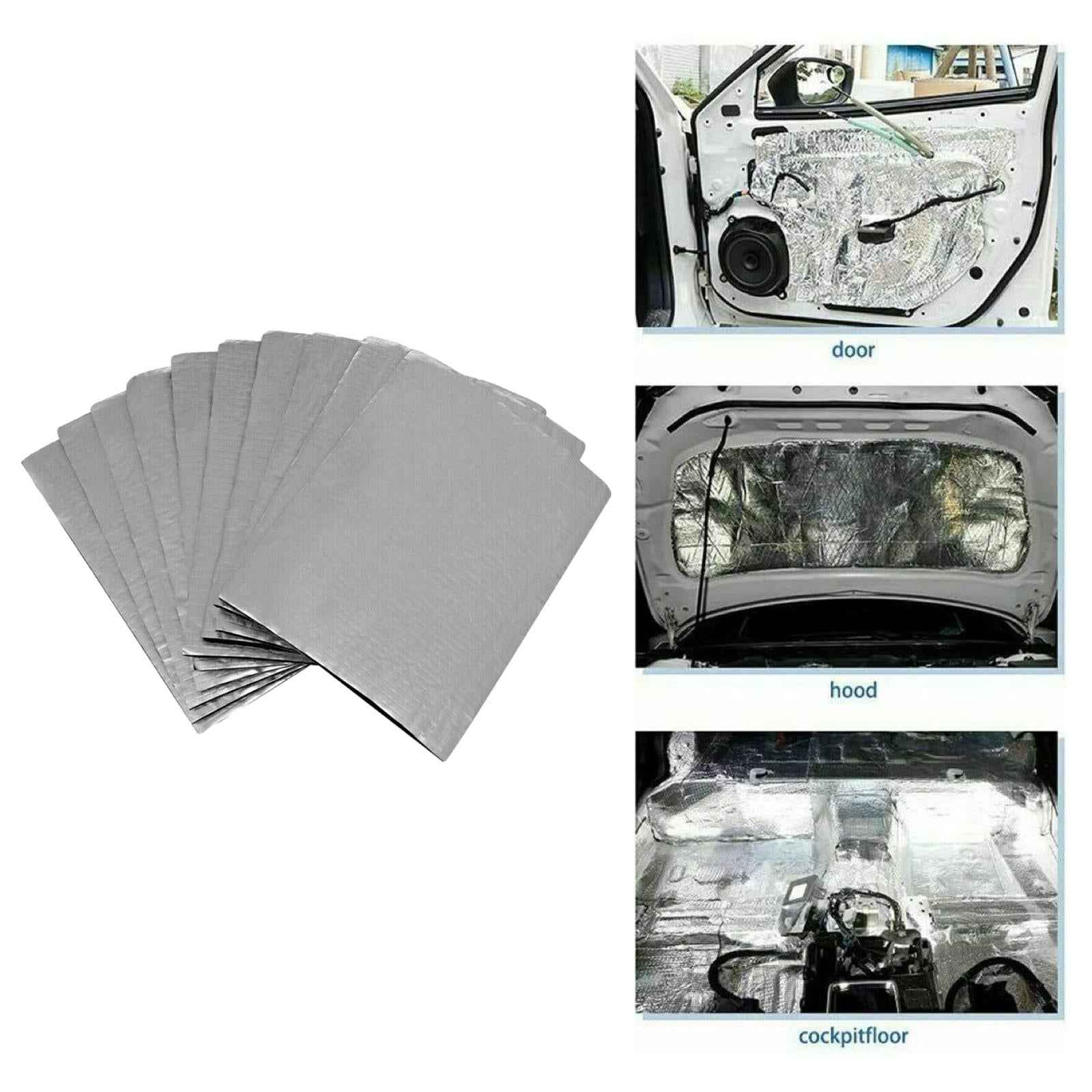 10 Pieces Car Sound Heat Insulation Mat Dampening Mat Sound Insulation Sheet