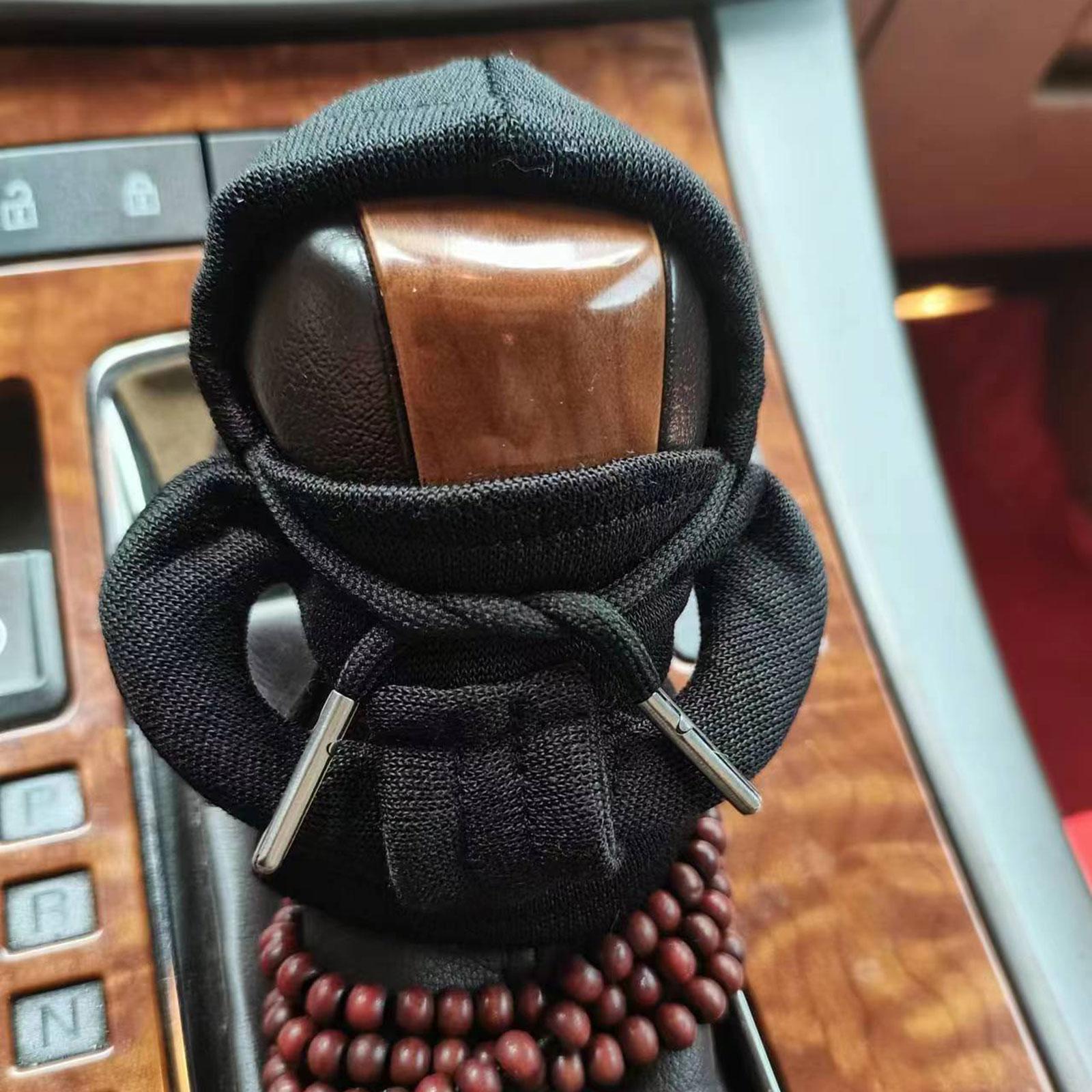 Car Shifter Knob Cover Hoodie Sweatshirt Decoration Cool Shifter Lever Decor Black
