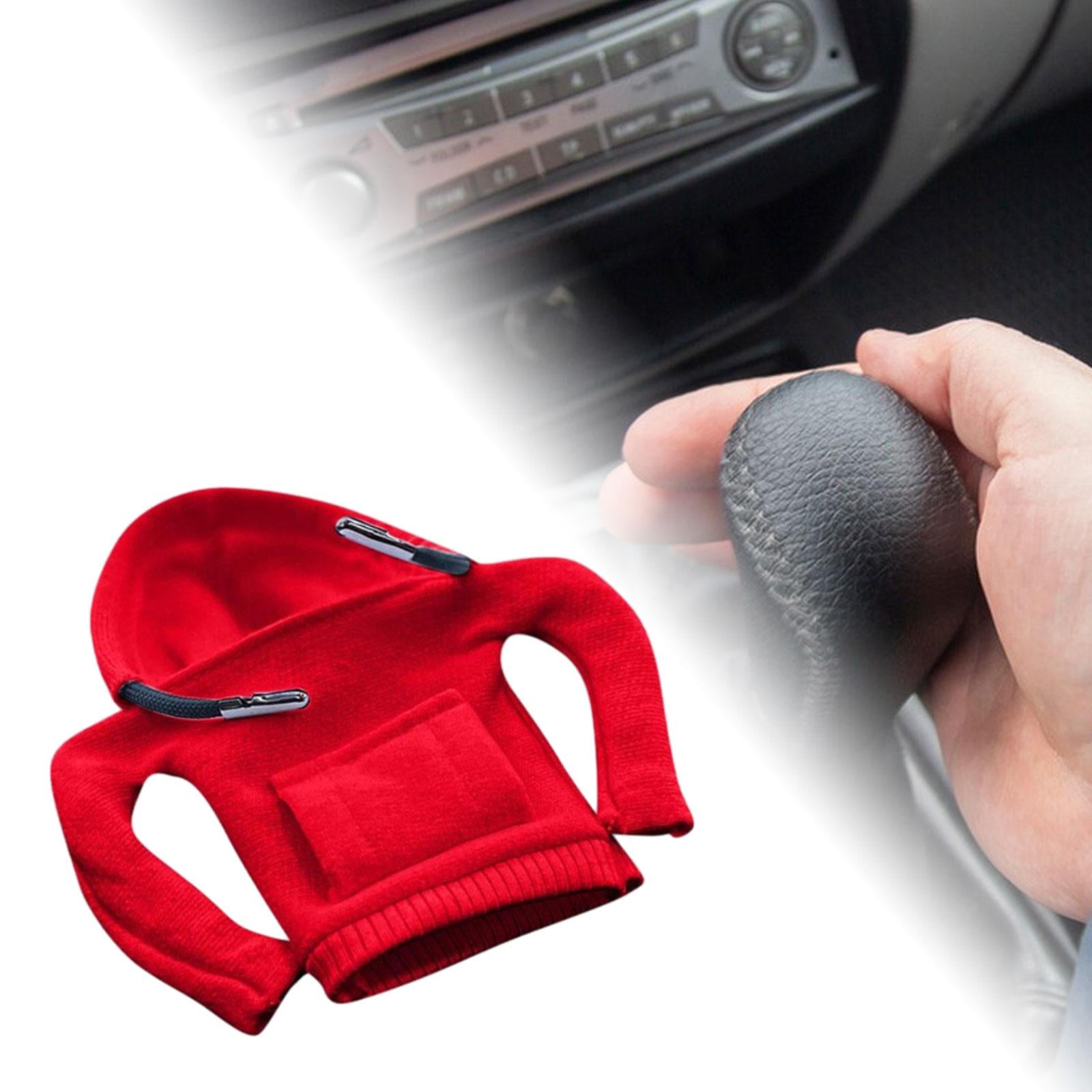 Car Shifter Knob Cover Hoodie Sweatshirt Decoration Cool Shifter Lever Decor Red