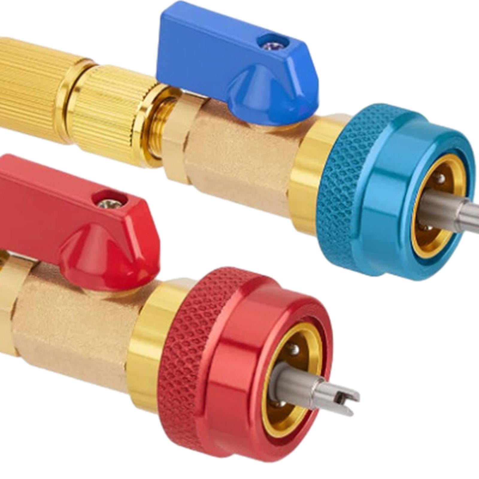 High Low Pressure Valve Core Remover Tools Set with Car Air Conditioner Caps