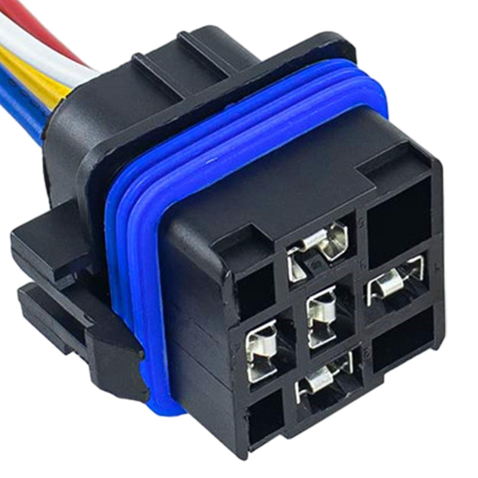 5Pcs Waterproof Relay with Harness Repair Parts Easy to Use Automotive Relay 12VDC 5 pin