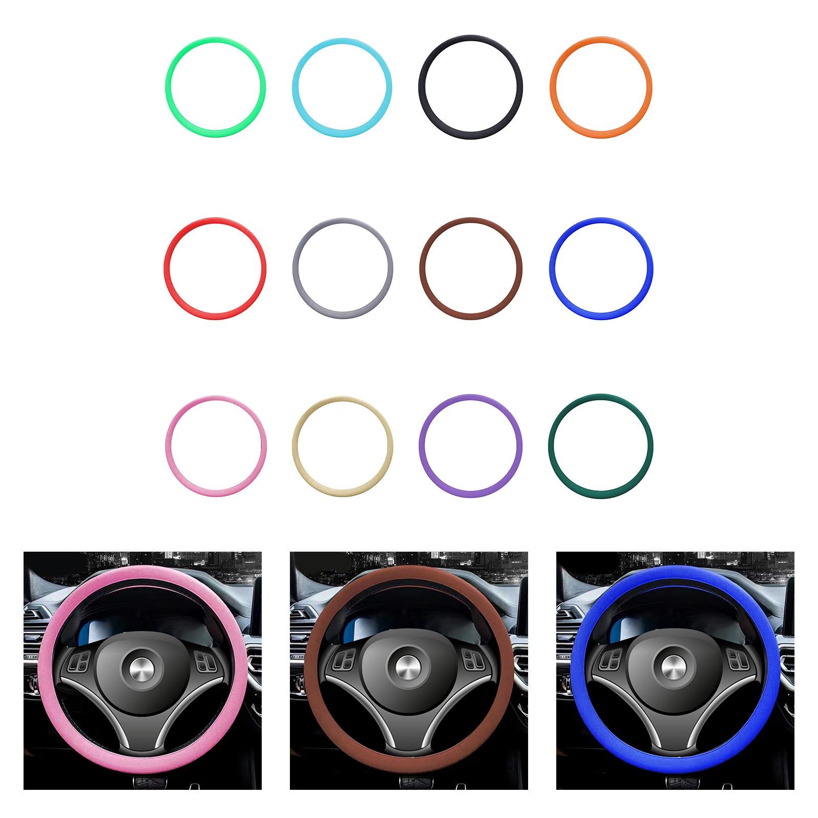 Car Steering Wheel Cover for Steering Wheel Diameter 32cm to 40cm Protection Green