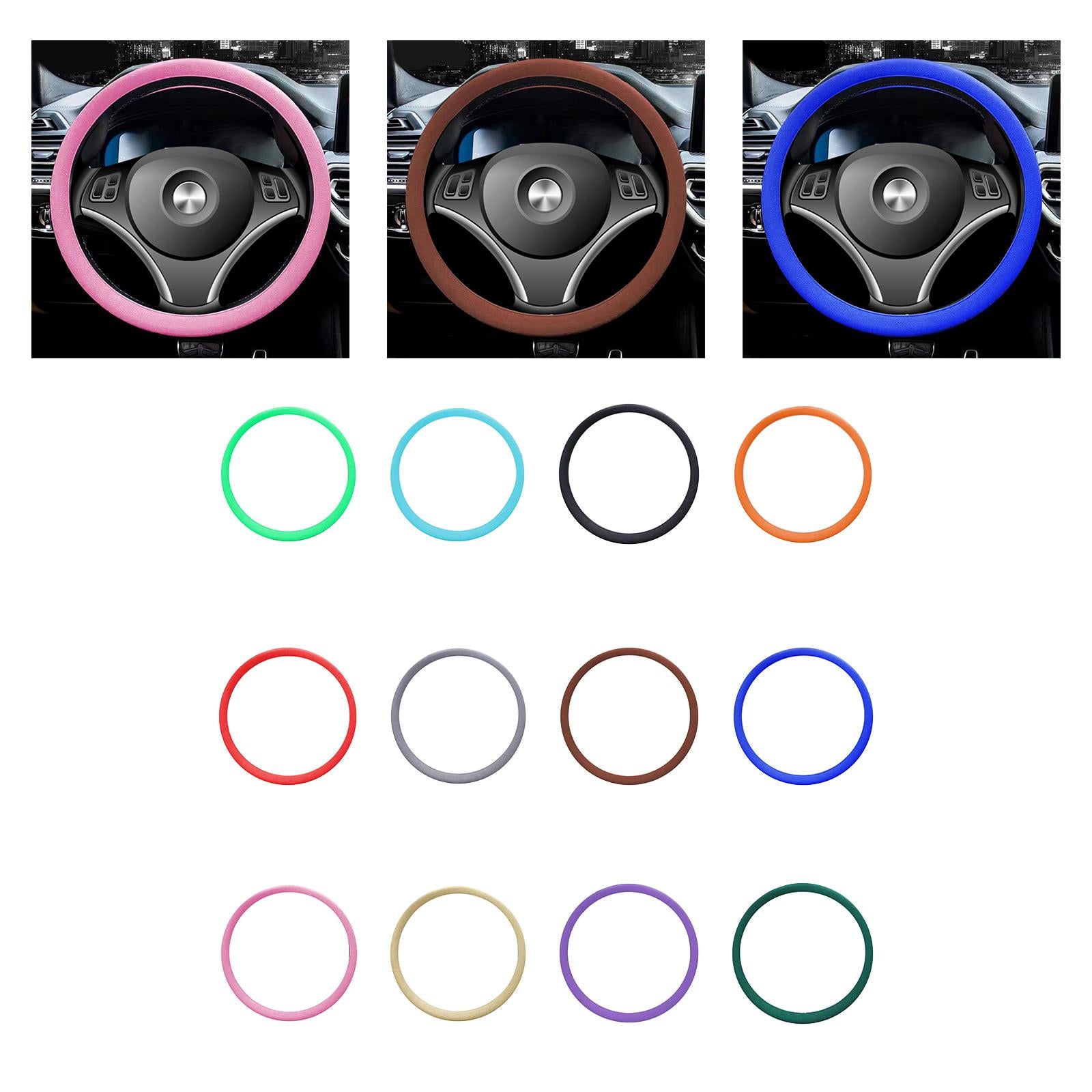 Car Steering Wheel Cover for Steering Wheel Diameter 32cm to 40cm Protection Green