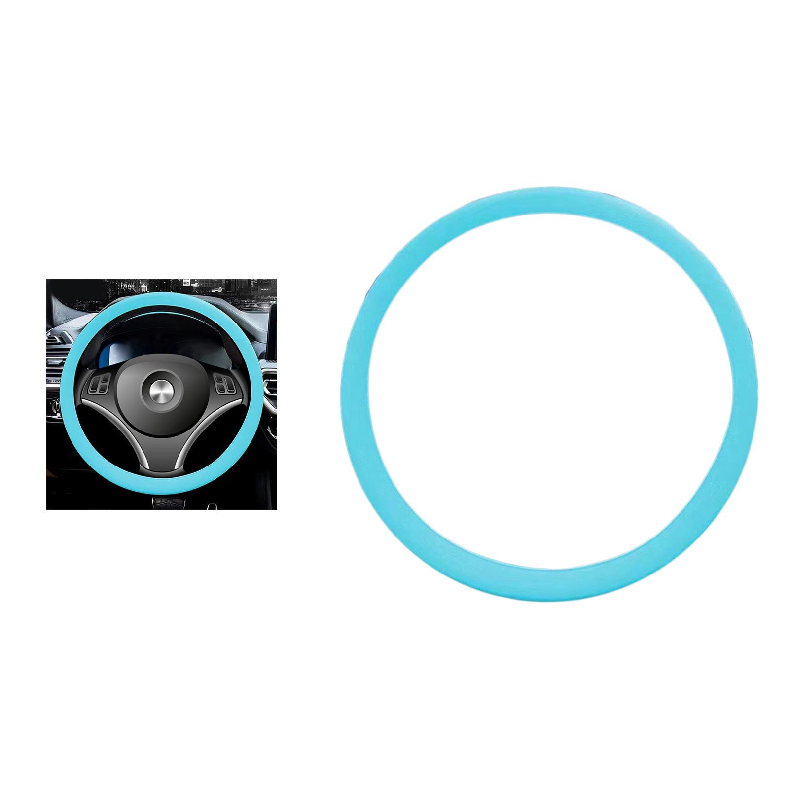 Car Steering Wheel Cover for Steering Wheel Diameter 32cm to 40cm Protection Light Blue