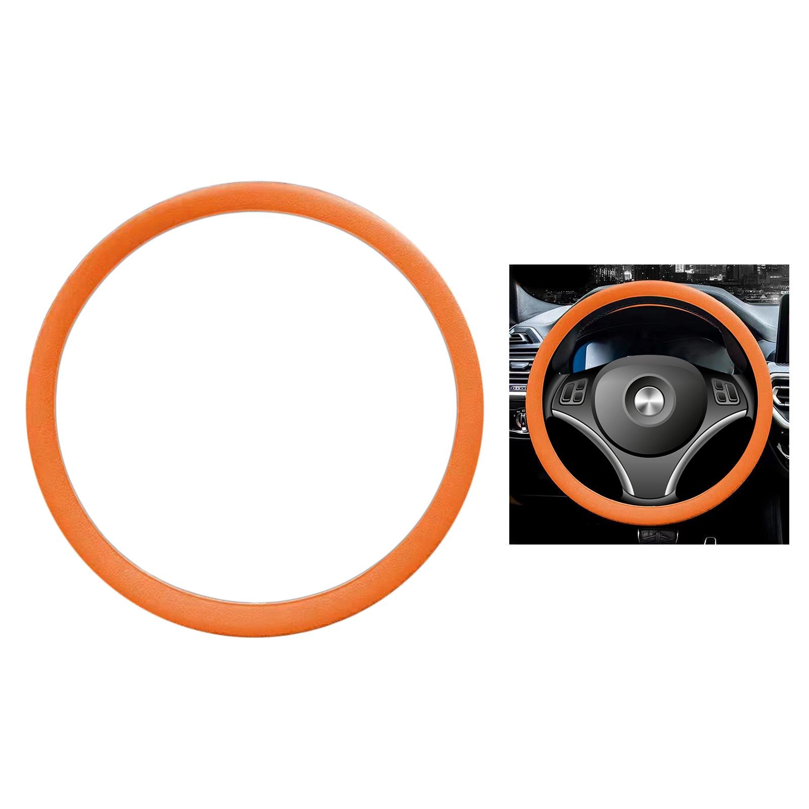 Car Steering Wheel Cover for Steering Wheel Diameter 32cm to 40cm Protection Orange