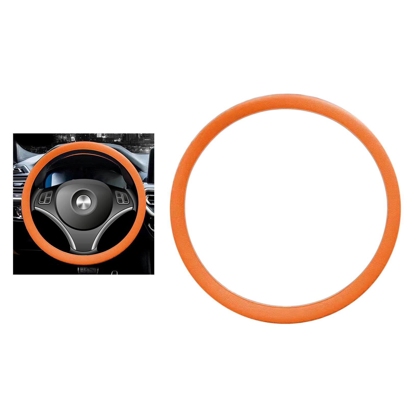 Car Steering Wheel Cover for Steering Wheel Diameter 32cm to 40cm Protection Orange