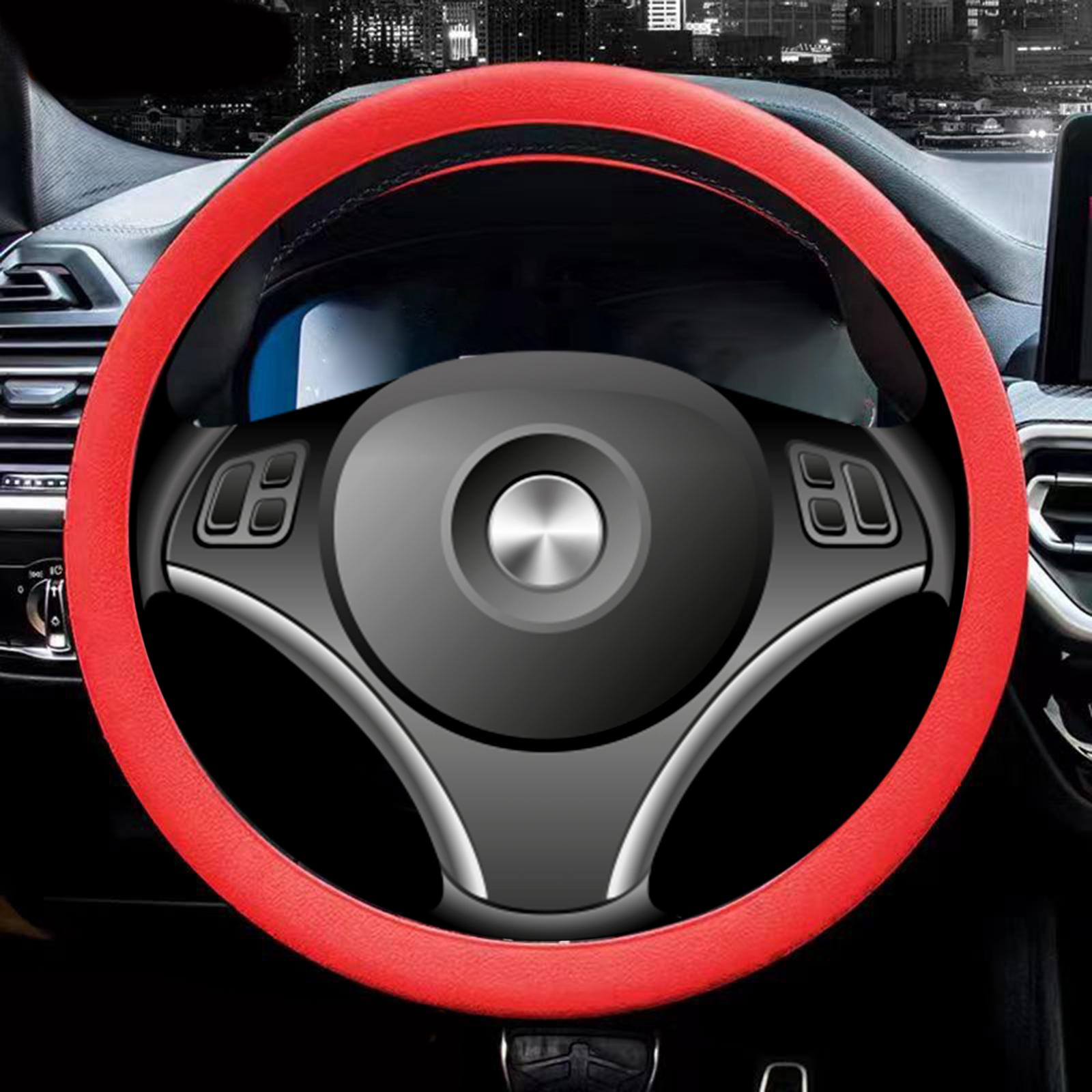 Car Steering Wheel Cover for Steering Wheel Diameter 32cm to 40cm Protection Red