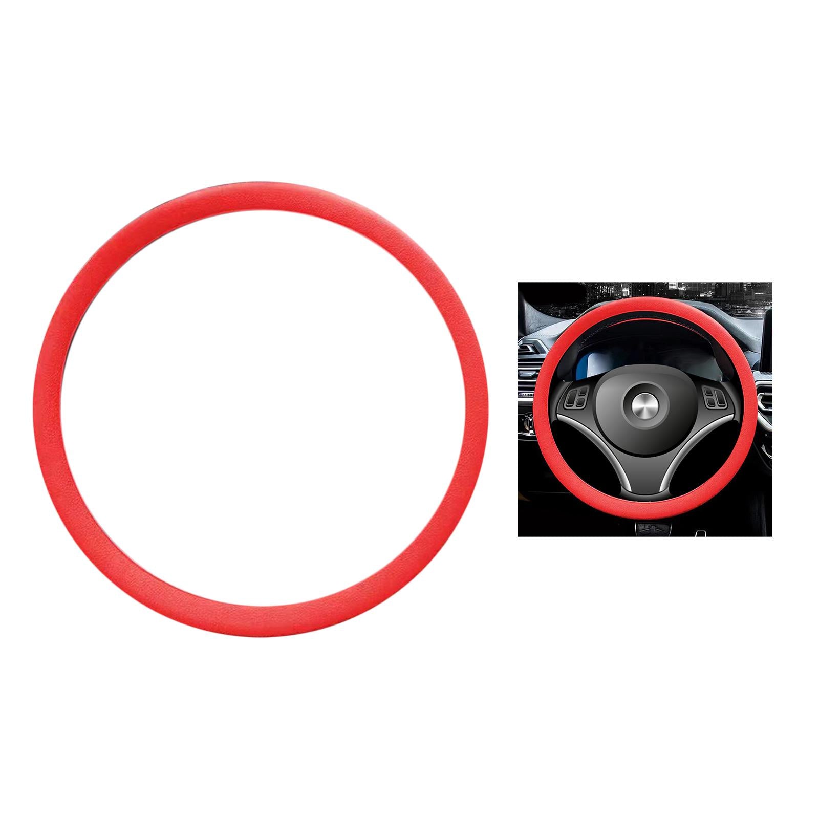 Car Steering Wheel Cover for Steering Wheel Diameter 32cm to 40cm Protection Red