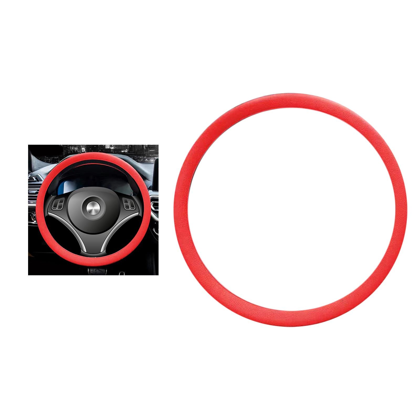 Car Steering Wheel Cover for Steering Wheel Diameter 32cm to 40cm Protection Red