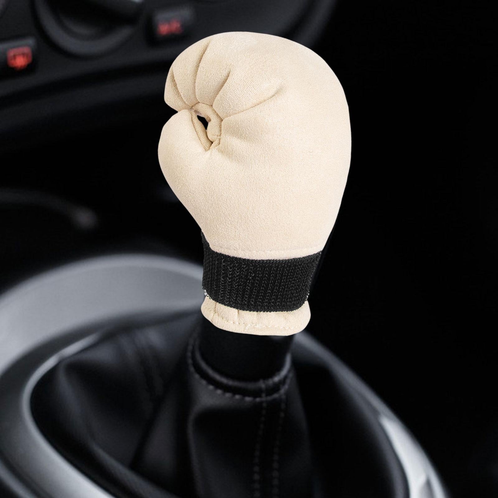 Boxing Shifter Knob Cover Gear Shifter Cover for Car Shifter/ Women Man Beige