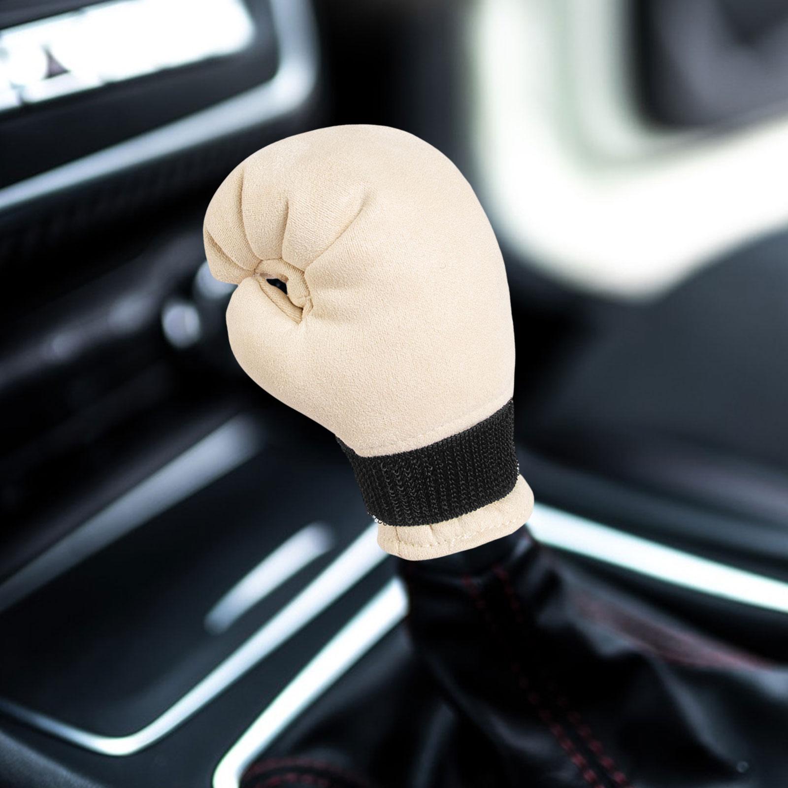 Boxing Shifter Knob Cover Gear Shifter Cover for Car Shifter/ Women Man Beige